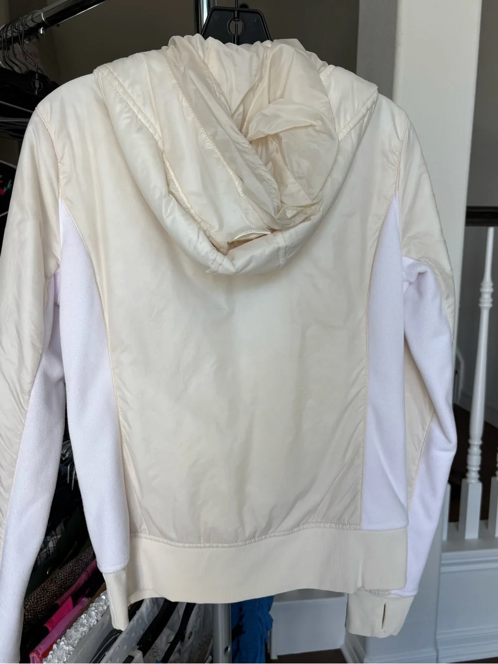 lululemon athletica Cream Hooded Bomber Jacket